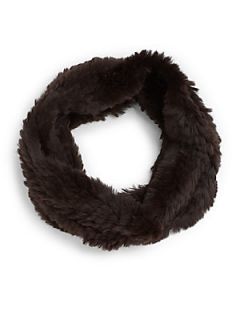 Knit Rabbit Fur Circle Scarf