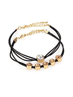 ABS by Allen Schwartz Jewelry Jeweled Cord Bracelet Set   Gold Black