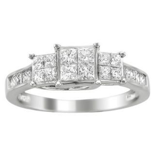 1 CT.T.W. Diamond Ring in 14K White Gold   Size 6.5