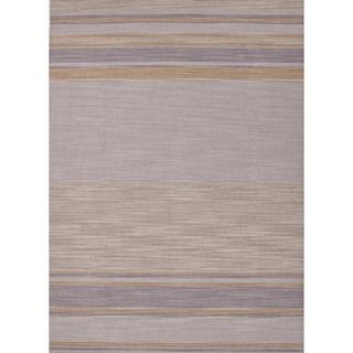 Flat Weave Stripe Multi Color Wool Rug (10 X 14)