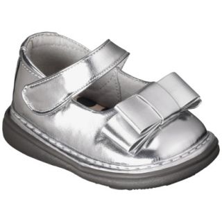 Infant Girls Wee Squeak Triple Bow Mary Jane   Silver 9