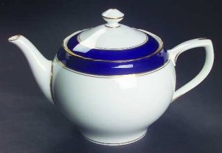 Royal Worcester Cavendish Blue Teapot & Lid, Fine China Dinnerware   Bone,Blue B