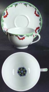 Chas Field Haviland Art Persan Footed Cup & Saucer Set, Fine China Dinnerware  