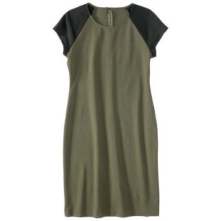 Mossimo Petites Short Sleeve Ponte Dress   Green/Black XLP