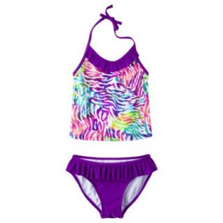 Xhilaration Girls Purple Halter Tankini Swimsuit   XL