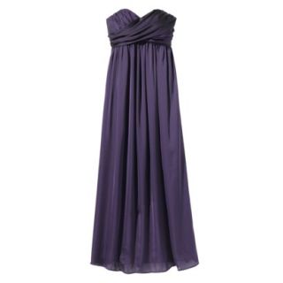 TEVOLIO Womens Satin Strapless Maxi Dress   Shiny Purple   12