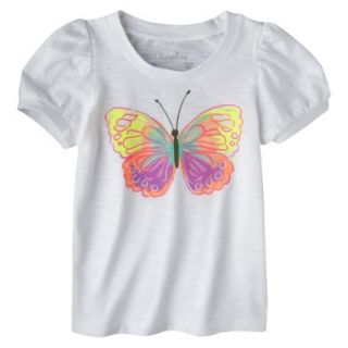 Cherokee Infant Toddler Girls Short Sleeve Butterfly Tee   Fresh White 18 M
