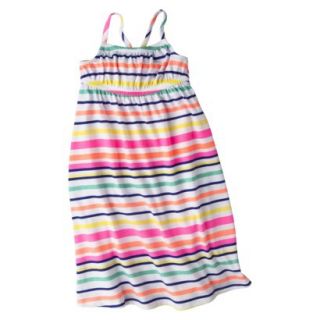 Cherokee Infant Toddler Girls Bow Back Maxi Dress   Neon Stripe 2T
