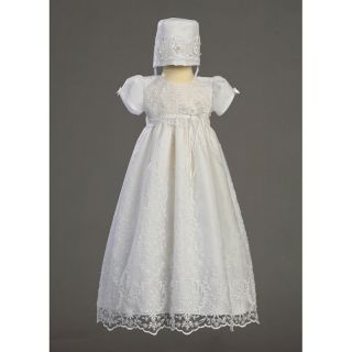 Lito Childrens Wear Inc Sofia Tulle Christening Gown with Bonnet Multicolor  