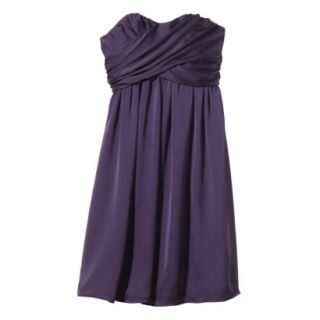 TEVOLIO Womens Plus Size Satin Strapless Dress   Shiny Plum   22W