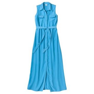 Merona Womens Maxi Shirt Dress   Caribbean Blue   M