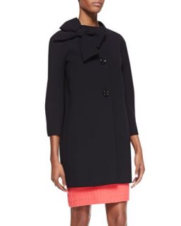 Womens dorothy coat with side collar bow, black   kate spade new york