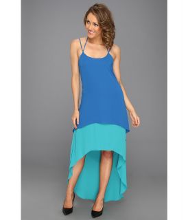 Max and Cleo Tricia Two Tone High Low Dress Womens Dress (Blue)