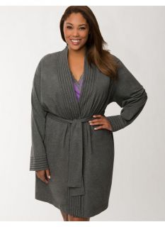 Lane Bryant Plus Size Cotton wrap robe     Womens Size 26/28, Charcoal Gray