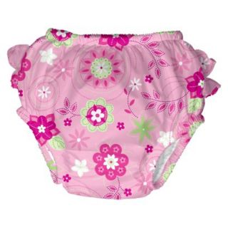 I Play Infant Toddler Girls Floral Swim Diaper   Pink XL