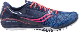 Womens Saucony Shay XC3 Flat   Navy Blue/Pink Running Shoes