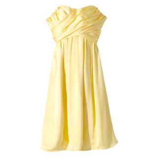 TEVOLIO Womens Satin Strapless Dress   Sassy Yellow   14
