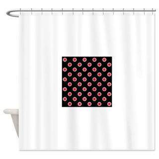  Red & Black Dots Shower Curtain  Use code FREECART at Checkout