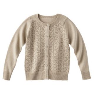 Cherokee Infant Toddler Girls Lace Stitch Sweater   Light Cocoa 18 M