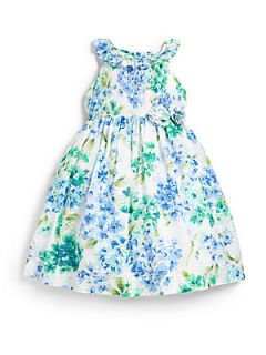 Luli and Me Toddlers & Little Girls Floral Pleated Dress   Blue