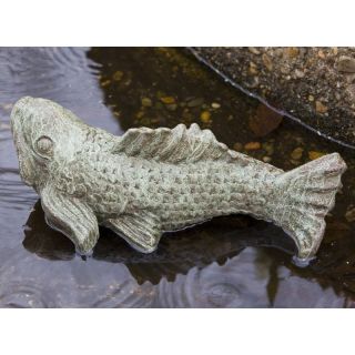 Campania International Swimming Fish Cast Stone Garden Statue   A 312 AL