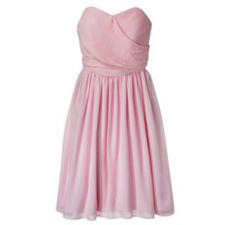 TEVOLIO Womens Chiffon Strapless Pleated Dress   Pink Lemonade   10
