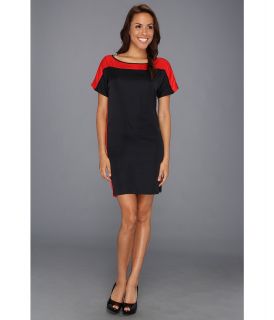 MICHAEL Michael Kors Short Sleeve Colorblock Dress Womens Dress (Red)