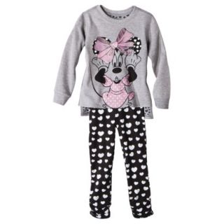 Disney Infant Toddler Girls 2 Piece Minnie Mouse Set   Grey 2T