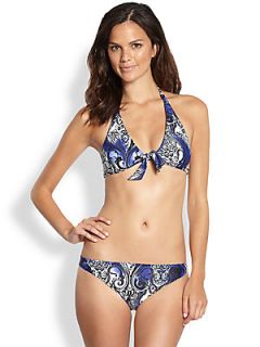 Etro Two Piece Printed Halter Bikini   Purple