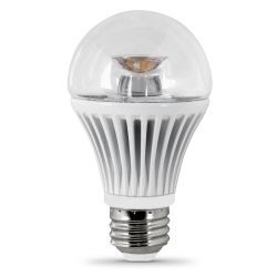 Feit Electric BPA19/CL/DM/LED LED Light Bulb, E26 Base, 8W (40W Equivalent) Dimmable 3000K 500 Lumens