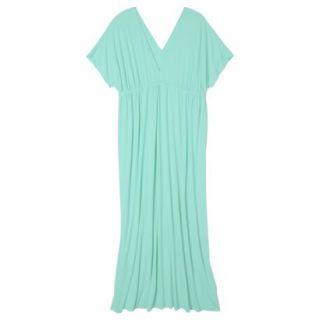 Merona Womens Plus Size Short Sleeve Maxi Dress   Aqua Blue 4
