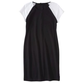 Mossimo Petites Short Sleeve Ponte Dress   Black/White XSP