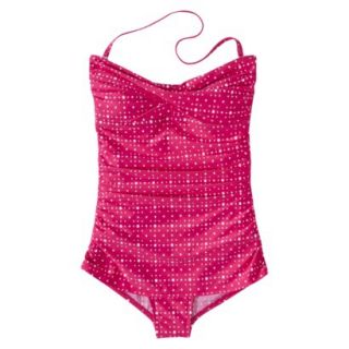 Clean Water Womens Polka Dot Swim Dress  Pink XS