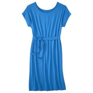 Merona Womens Plus Size Short Sleeve Belted Dress   Blue 1