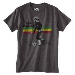 Soccer Bob Marley Mens Graphic Tee   Charcoal Heather L