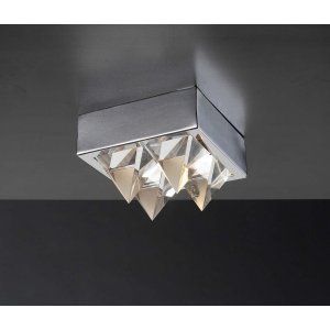 PLC Lighting PLC 18168 PC Crysto 1 Light Ceiling Light Crysto Collection