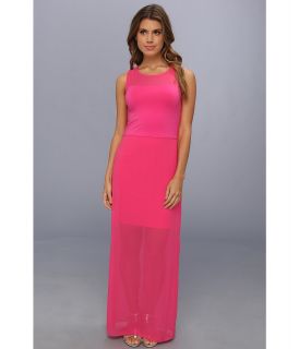 Vince Camuto Chiffon Overlay Maxi Dress Womens Dress (Pink)