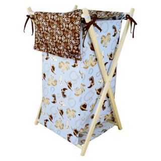 Trend Lab Tan/Blue Cowboy Baby Hamper Set
