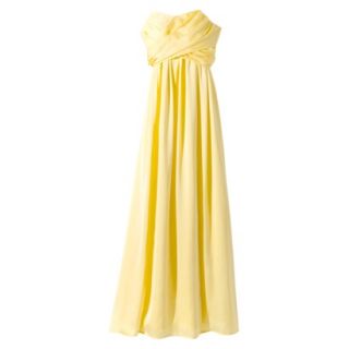TEVOLIO Womens Satin Strapless Maxi Dress   Sassy Yellow   2