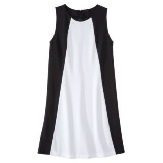 Mossimo Womens Colorblock Shift Dress   Black/Fresh White L