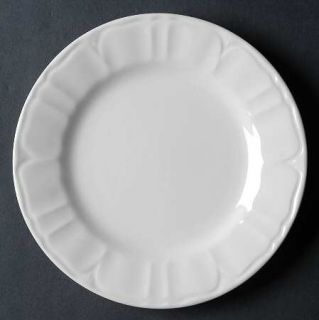 Gibson Designs Country Hill Salad Plate, Fine China Dinnerware   All White,Undec