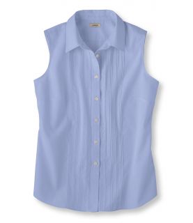 Wrinkle Resistant Pinpoint Oxford Shirt, Sleeveless Pin Tucked