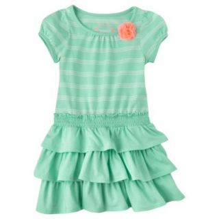 Cherokee Infant Toddler Girls Knit Stripe Dress   Mint 12 M