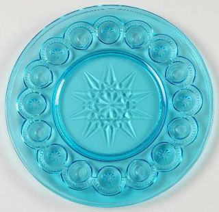 Smith Glass  Moon & Star Blue Dinner Plate   Blue