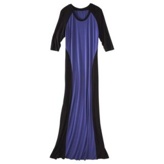 Mossimo Womens Elbow Sleeve Maxi Dress   Black/Blue M