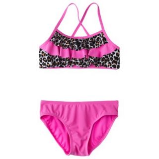 Xhilaration Girls 2 Piece Pink Swimsuit   M