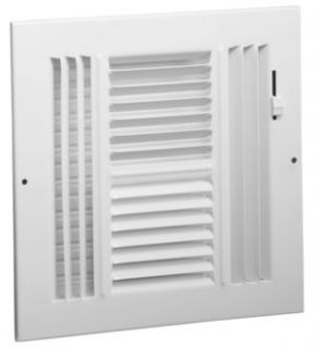 Hart Cooley 684 14x14 W HVAC Register, 14 W x 14 H, FourWay Steel for Sidewall/Ceiling White (043893)