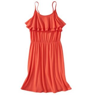 Mossimo Supply Co. Juniors Ruffle Front Dress   Cabana Orange S(3 5)