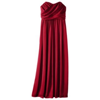 TEVOLIO Womens Plus Size Satin Strapless Maxi Dress   Stoplight Red   28W