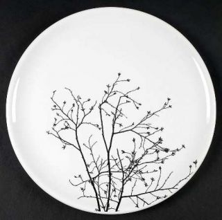 Matceramica Tree Salad/Dessert Plate, Fine China Dinnerware   Black & White,Tree